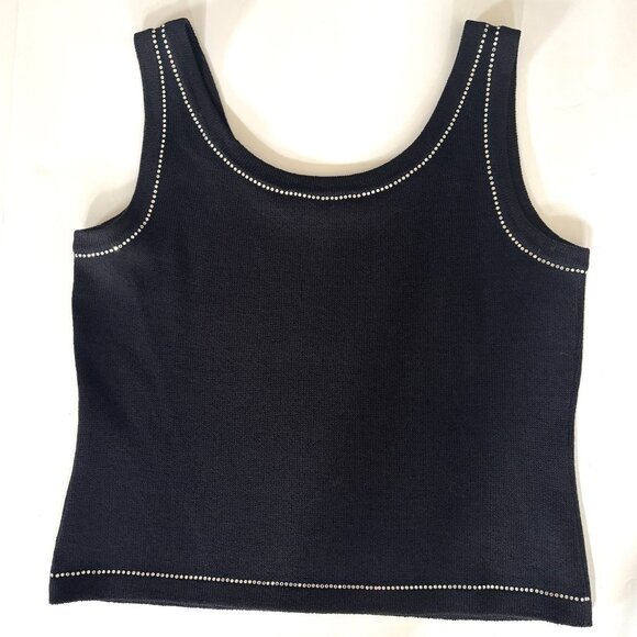 St. John Evening 3-Piece Black Pantsuit w/ Rhinestone Trim – Size 4 - Picture 11 of 12